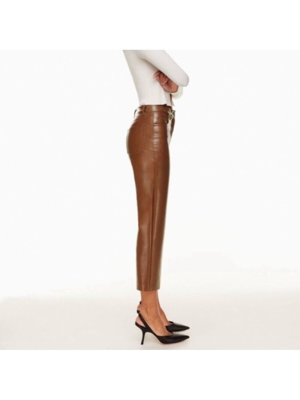 Aritzia Wilfred The Melina Cropped Leather Pants - Picture 3 of 11